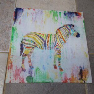 Zebra acrylic painting on stretched canvas